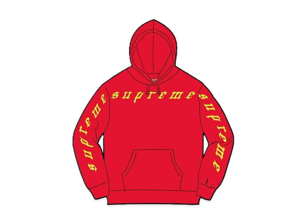 Supreme Raised Embroidery Hooded Sweatshirt "Red"