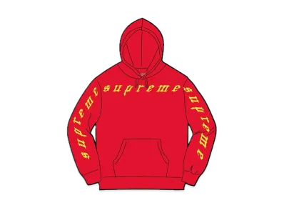 Supreme Raised Embroidery Hooded Sweatshirt "Red"