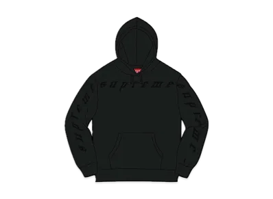 Supreme Raised Embroidery Hooded Sweatshirt "Black"