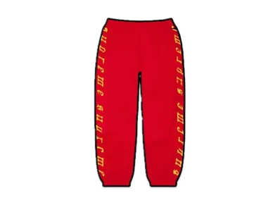 Supreme Raised Embroidery Sweatpant "Red"