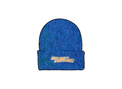 Supreme Raised Logo Patch Beanie "Royal"