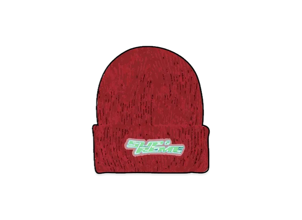 Supreme Raised Logo Patch Beanie "Red"