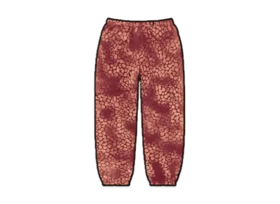 Supreme Bleached Leopard Sweatpant "Cardinal"