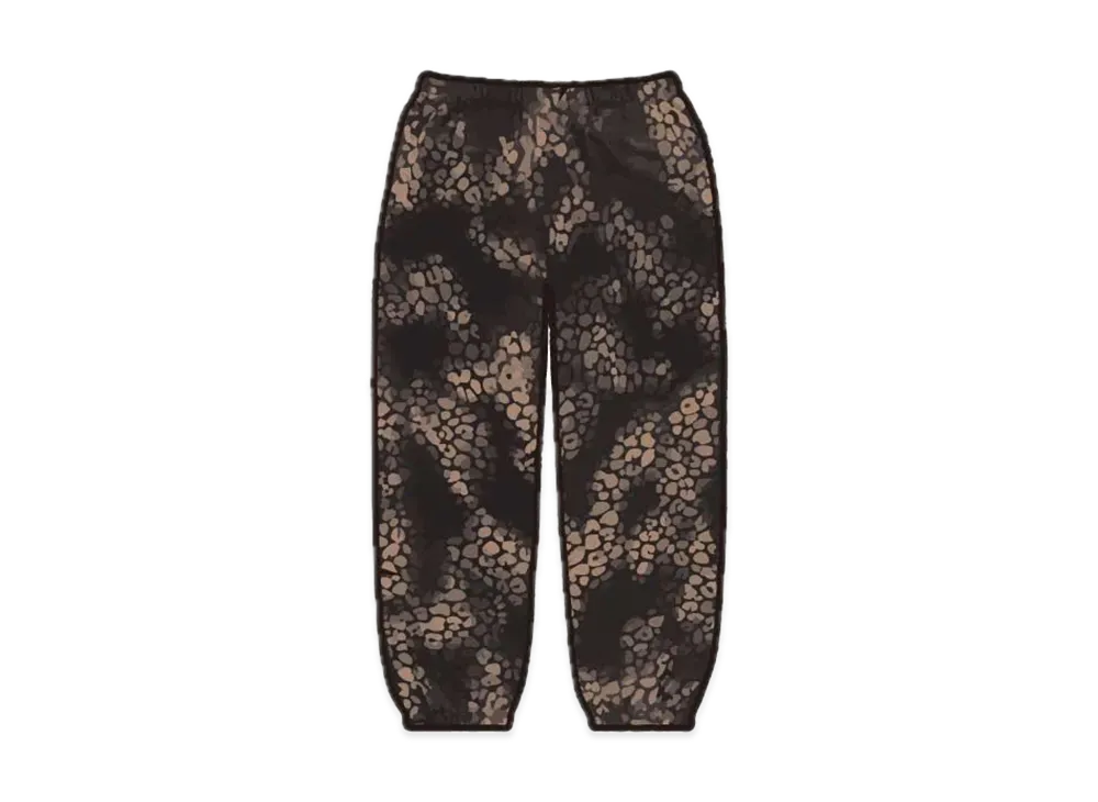 シュプリーム ブリーチド レオパード フーディー スウェットパンツ "ブラック"