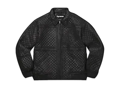 Supreme Studded Quilted Leather Jacket "Black"