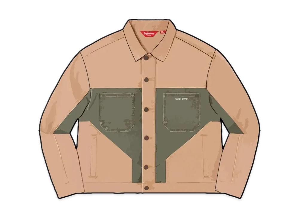 とあsupreme 2‑Tone Paneled Denim Jacket Supreme 2-Tone Paneled Denim Jacket (FW22) - $198