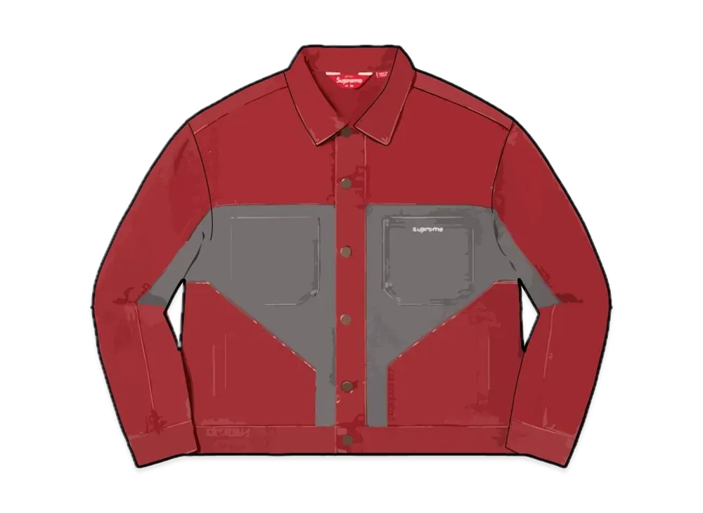 Supreme 2-Tone Paneled Denim Jacket "Red"