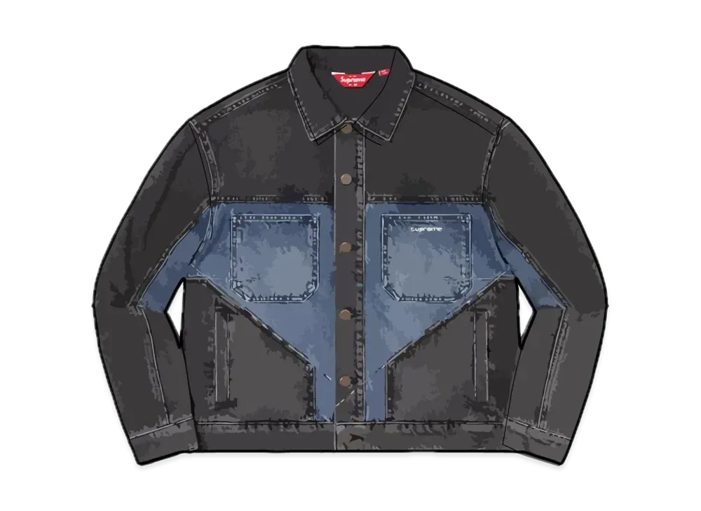 Supreme 2-Tone Paneled Denim Jacket "Black"