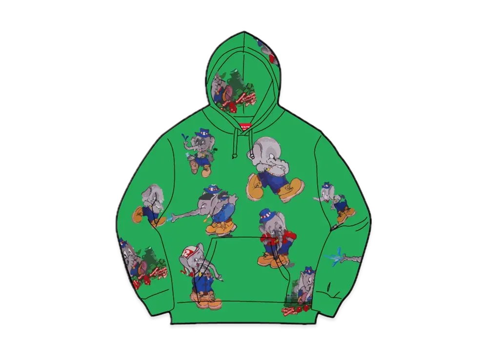 Supreme Elephant Hooded Sweatshirt "Green"