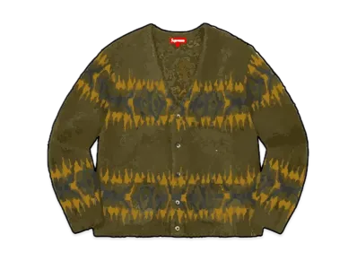 Supreme Abstract Stripe Cardigan "Olive"