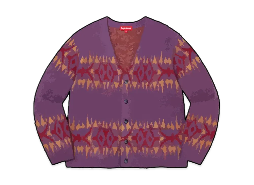 Supreme Abstract Stripe Cardigan "Plum"