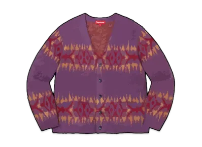 Supreme Abstract Stripe Cardigan "Plum"