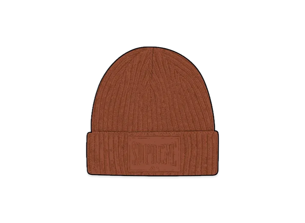 Supreme Overdyed Patch Beanie "Brown"