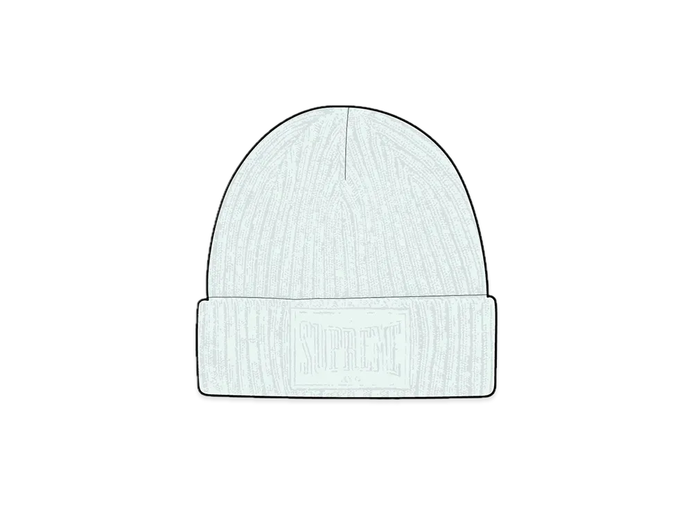 Supreme Overdyed Patch Beanie "Light Blue"