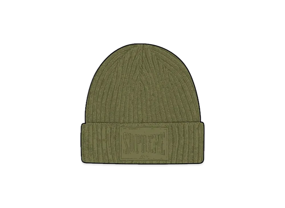 Supreme Overdyed Patch Beanie "Olive"