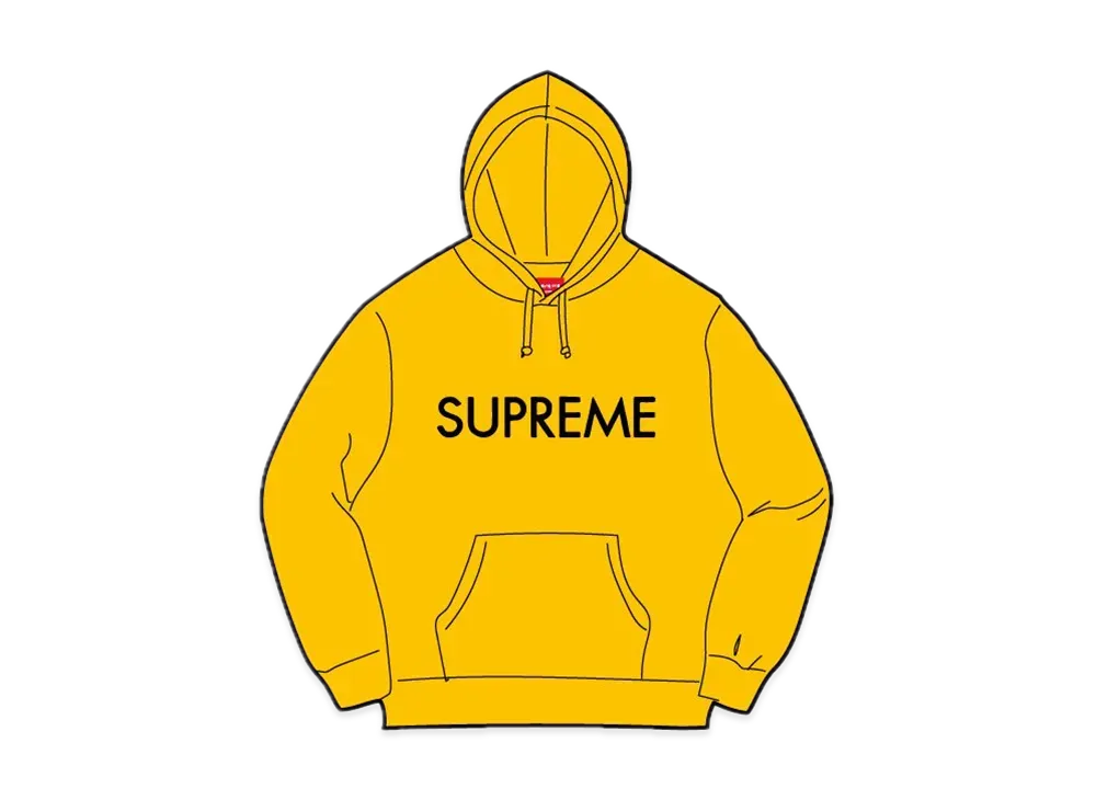 Supreme Capital Hooded Sweatshirt "Bright Gold"