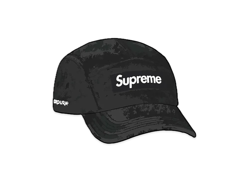 Supreme Washed Cordura Camp Cap "Black"