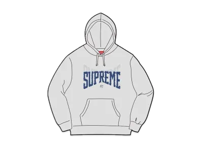 Supreme Rhinestone Shadow Hooded Sweatshirt "Heather Grey"