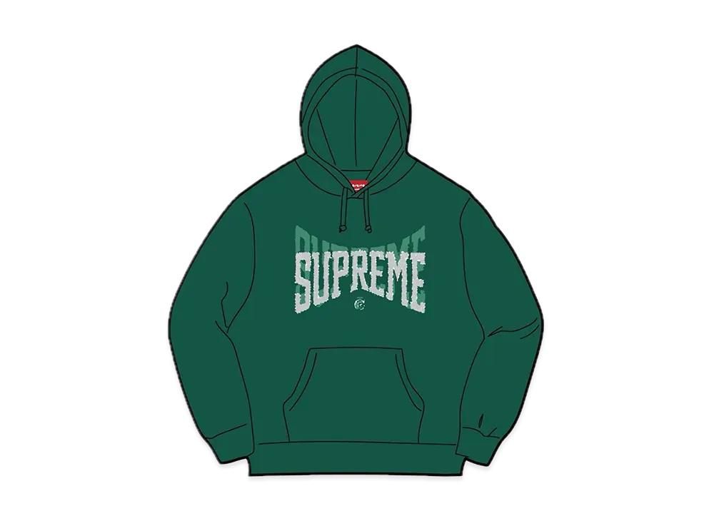 Supreme Rhinestone Shadow Hooded Sweatshirt "Dark Green"