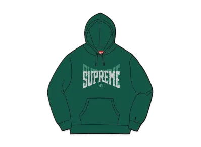 Supreme Rhinestone Shadow Hooded Sweatshirt "Dark Green"