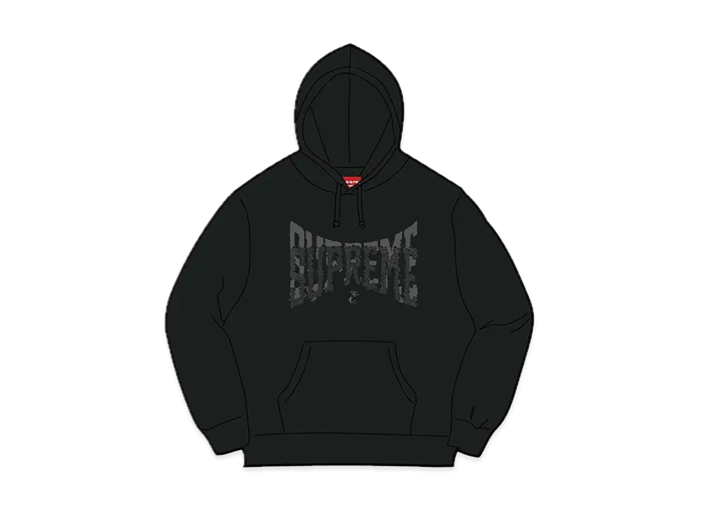 Supreme Rhinestone Shadow Hooded Sweatshirt "Black"