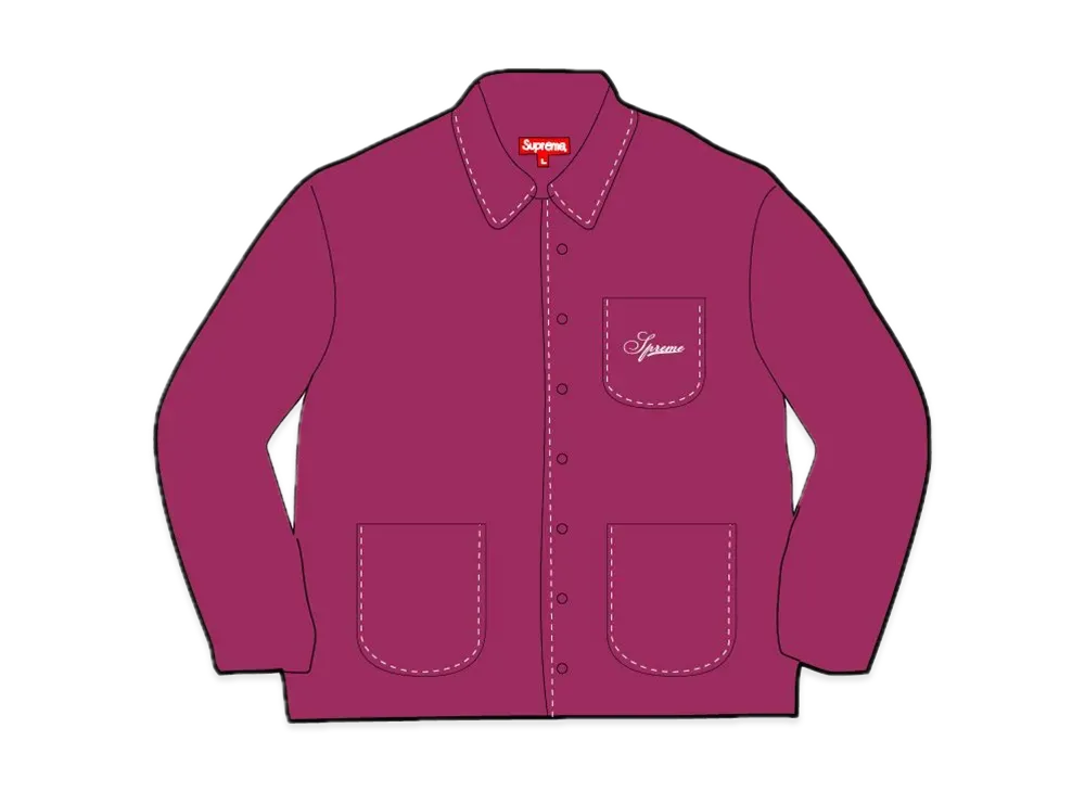 Supreme Contrast Stitch Button Up "Fuchsia"