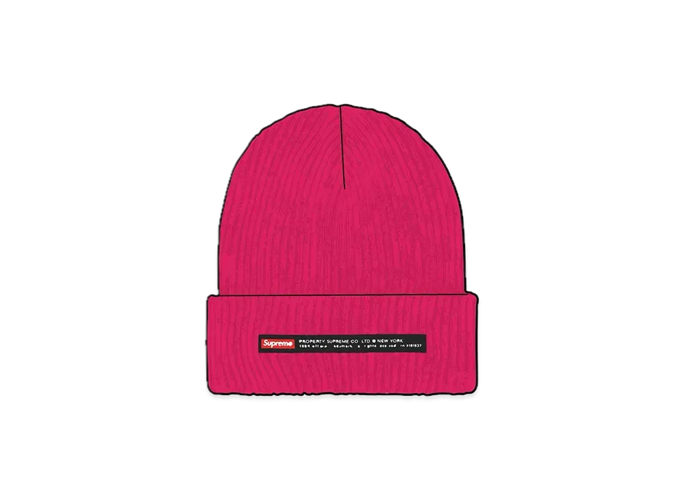 Supreme Property Label Beanie "Magenta"
