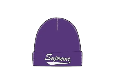 Supreme Contrast Stitch Beanie "Purple"