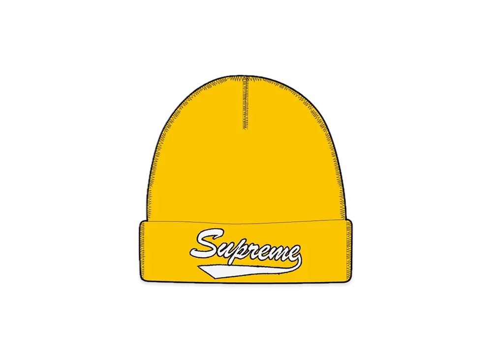 Supreme Contrast Stitch Beanie "Yellow"