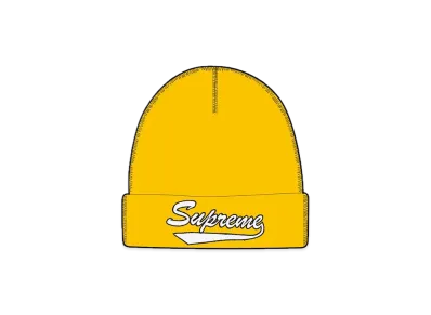 Supreme Contrast Stitch Beanie "Yellow"
