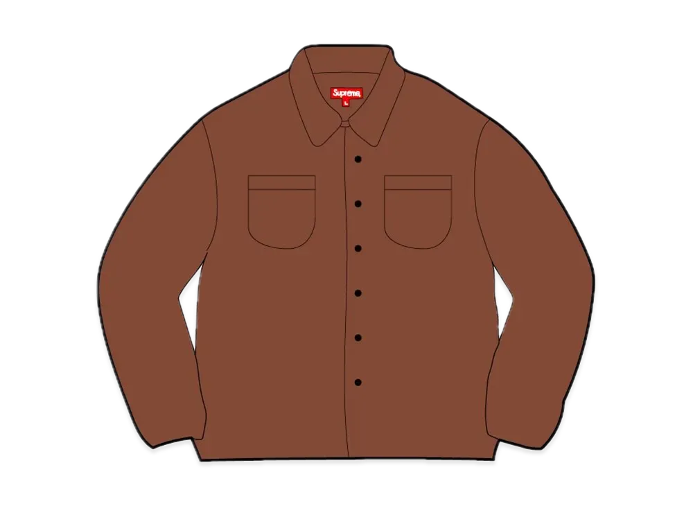 Supreme Brushed Flannel Twill Shirt "Brown"