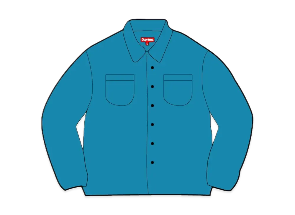 Supreme Brushed Flannel Twill Shirt "Blue"