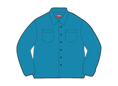 Supreme Brushed Flannel Twill Shirt "Blue"