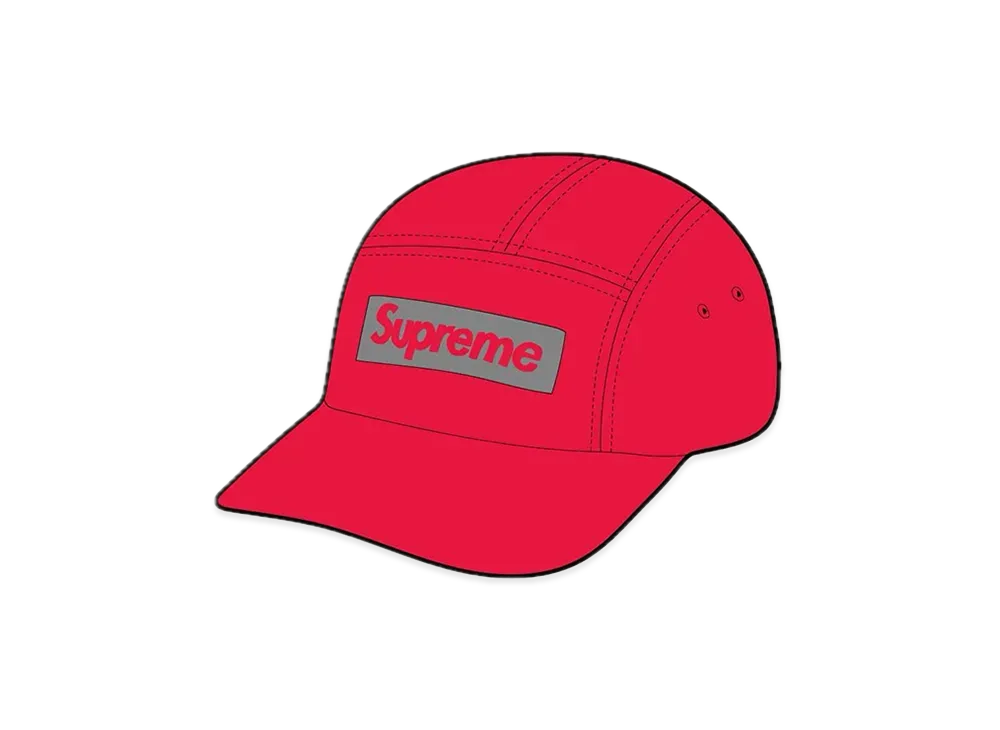 Supreme Reflective Jacquard Logo Camp Cap "Red"