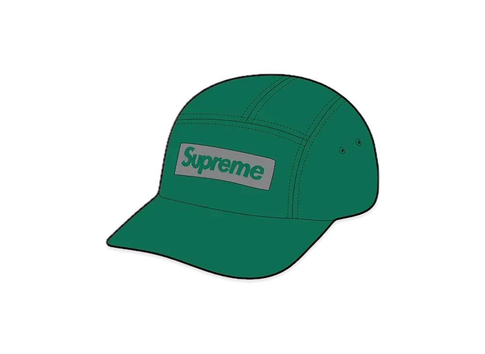 Supreme Reflective Jacquard Logo Camp Cap "Green"