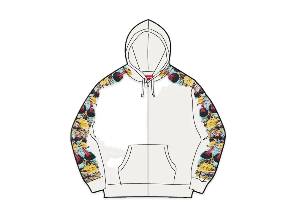 Supreme Skulls Zip Up Hooded Sweatshirt "White"
