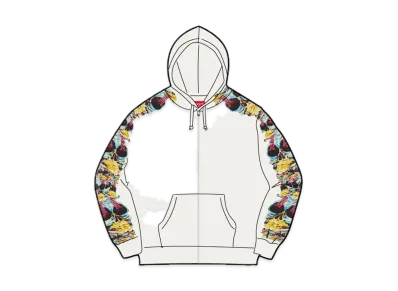 Supreme Skulls Zip Up Hooded Sweatshirt "White"