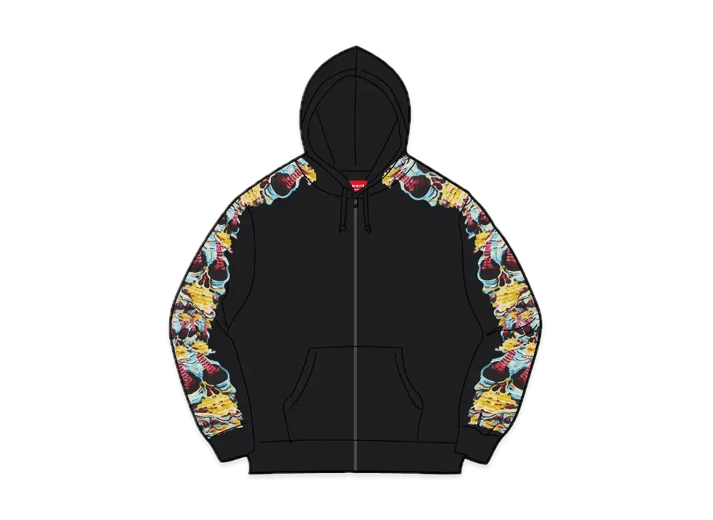 Supreme Skulls Zip Up Hooded Sweatshirt "Black"