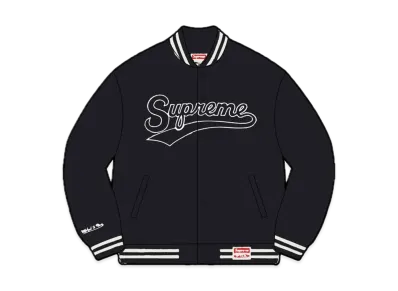 Supreme / Mitchell & Ness Doughboy Twill Varsity Jacket "Black"