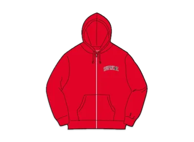 Supreme / Mitchell & Ness Doughboy Zip Up Hooded Sweatshirt "Red"