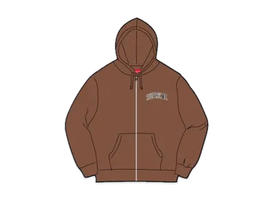 Supreme / Mitchell & Ness Doughboy Zip Up Hooded Sweatshirt "Brown"