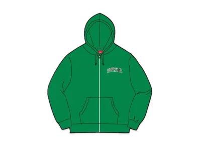 Supreme / Mitchell & Ness Doughboy Zip Up Hooded Sweatshirt "Green"