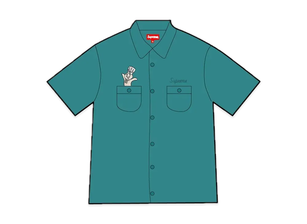 Supreme / Mitchell & Ness Doughboy S/S Work Shirt "Work Green"
