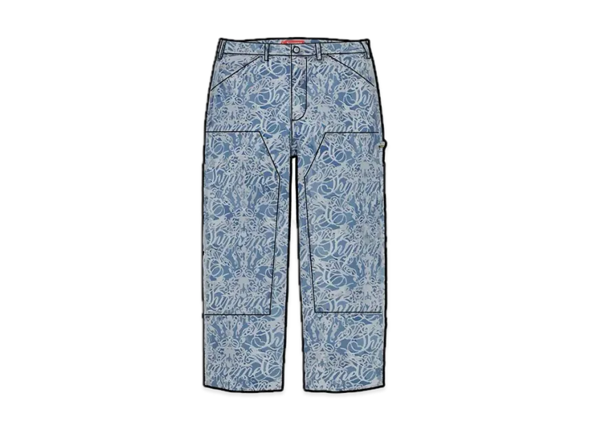Supreme Script Jacquard Double Knee Denim Painter Pant Supreme Script Jacquard Double Knee Denim Painter Pant