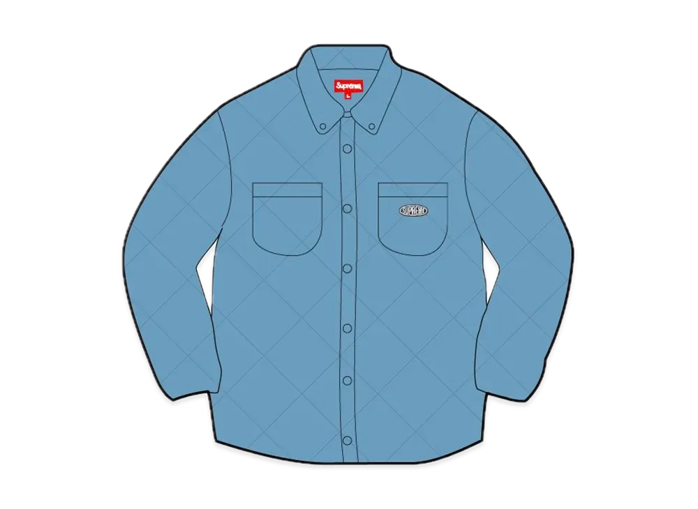 Supreme Quilted Corduroy Shirt "Slate Blue"