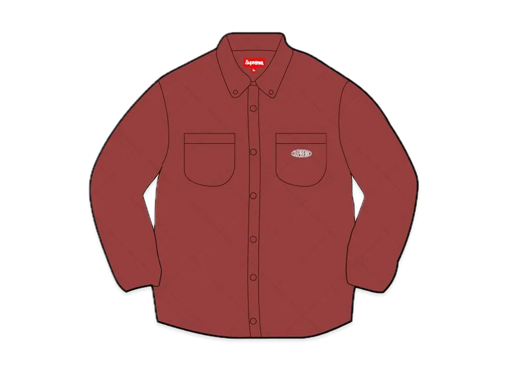 Supreme Quilted Corduroy Shirt "Rust"