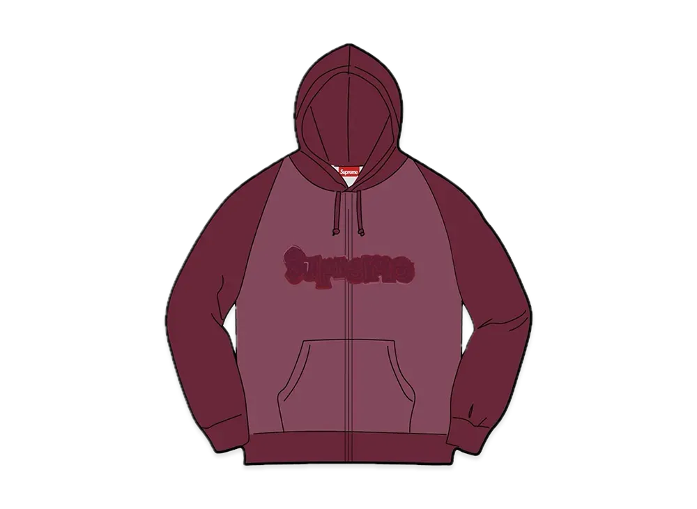 Supreme Gonz Applique Zip Up Hooded Sweatshirt "Burgundy"