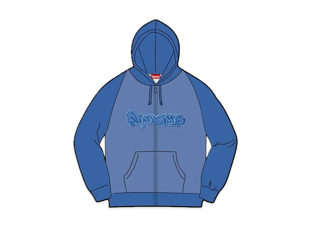 Supreme Gonz Applique Zip Up Hooded Sweatshirt "Washed Royal"