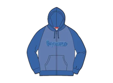 Supreme Gonz Applique Zip Up Hooded Sweatshirt "Washed Royal"