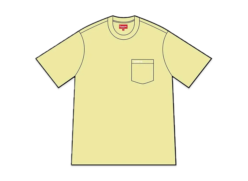 Supreme S/S Pocket Tee "Pale Yellow"(22FW)